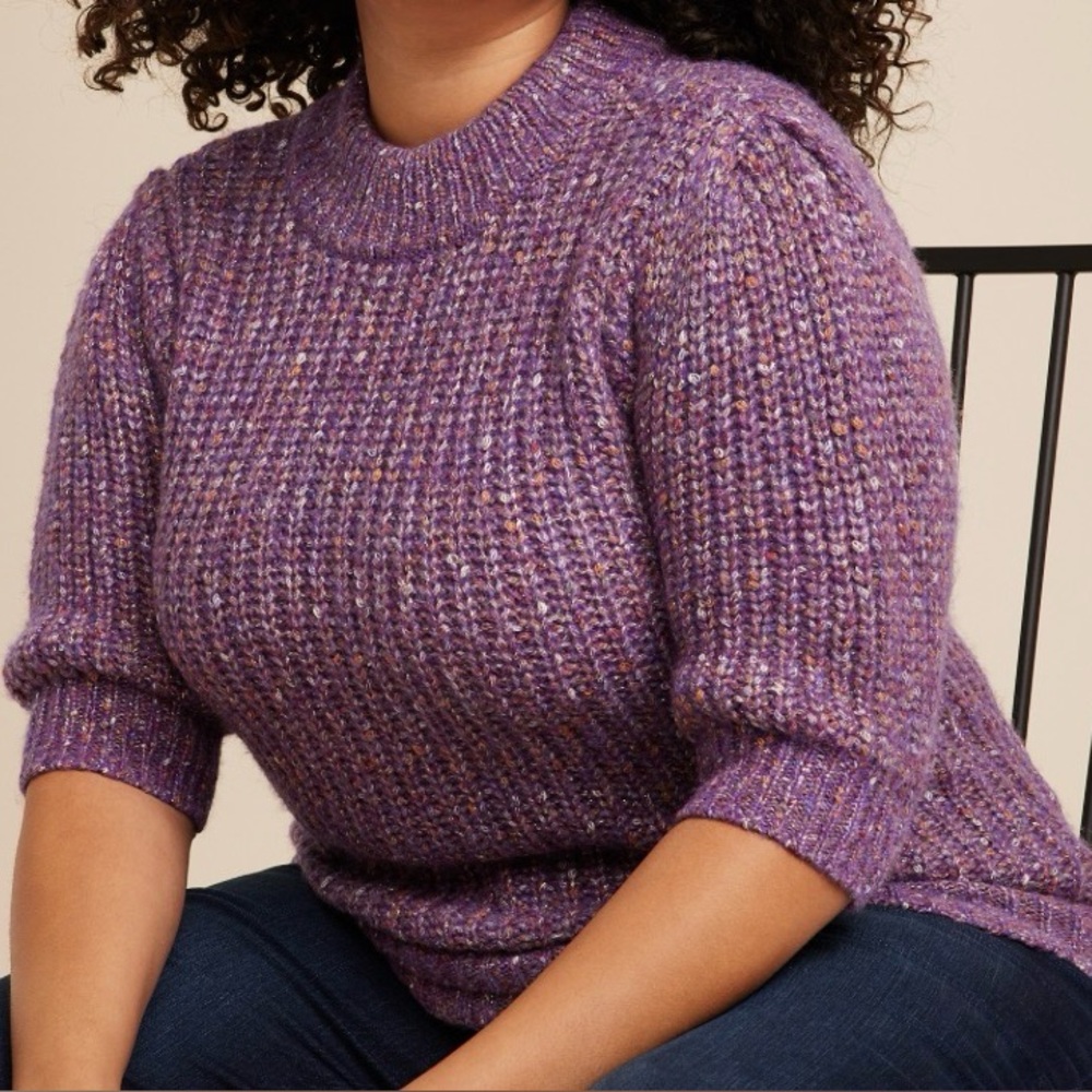 Maurices Purple Metallic Knit Sweater XS